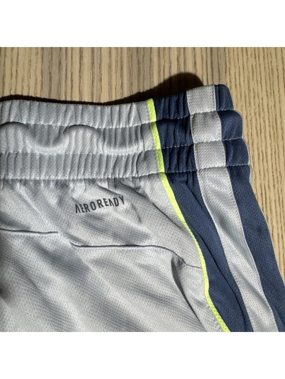 Adidas Men's Own The Run Shorts Gray Blue Neon Green Accent Athletic Size XL